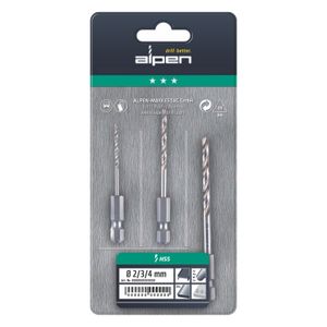 Drill Bit Set 3 Piece Hex Shank Super 2-3-4mm